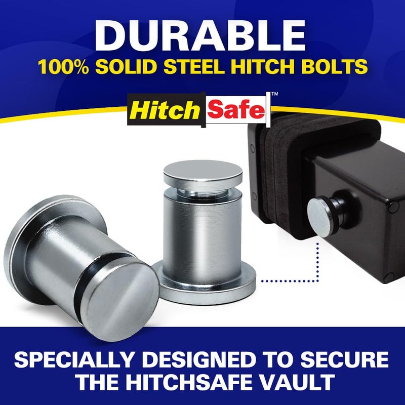 HitchSafe HS7021T Hitch Bolt Set | Hitch Bolts For Thicker Weld Receivers | Made For HitchSafe Vault - Includes 2 Extended Hitch Bolts For Large Trucks & Car Trailer Hitch | Truck Accessories - Image 2